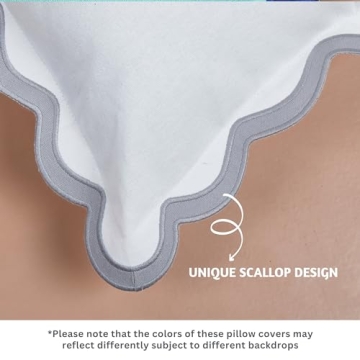 Folkulture 18x18 Scallop Throw Pillow Covers Set of 2