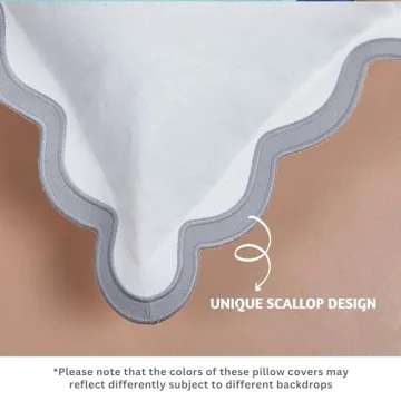 Folkulture 18x18 Scallop Throw Pillow Covers Set of 2