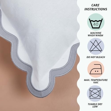 Folkulture 18x18 Scallop Throw Pillow Covers Set of 2