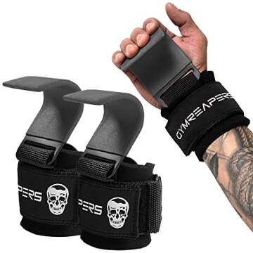 Gymreapers Weight Lifting Hooks for Enhanced Grip Support