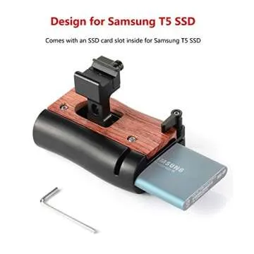 SmallRig NATO Handle Wooden Wood Handgrip for BMPCC 4K & 6K and Z-CAM E2, for Samsung T5 SSD – HSN...