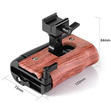 SmallRig NATO Handle Wooden Wood Handgrip for BMPCC 4K & 6K and Z-CAM E2, for Samsung T5 SSD – HSN2270