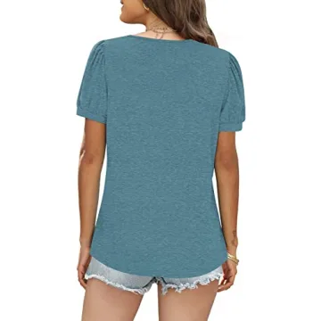 ETCYY Women’s Stylish Casual Puff Sleeve Summer Top
