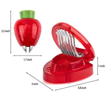 Strawberry Huller and Slicer Set, Strawberry Stem Remover, Pineapple Eye Remover, Berry Stem Leaves Remove, Tomato Corer Remover