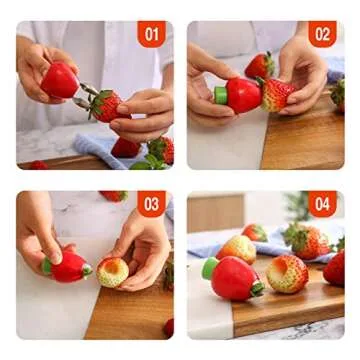 Strawberry Slicer & Core Remover for Quick Fruit Prep