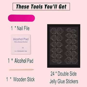 BAOYAALIN Coffin Press on Nails with 3D Rhinestones