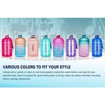 Venture Pal Large 1 Gallon/128 OZ & 74 OZ Motivational Leakproof BPA Free Water Bottle With Time Marker Perfect for Fitness Gym Camping Outdoor Sports-1Gallon-Pink