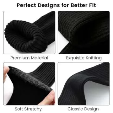 Clothirily Leg Warmers - Fashion Knit Neon Leg Warmers for Women 80s Sports Party Yoga Accessories 2 Pairs, Black