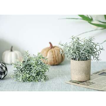 Der Rose 6pcs Mini Potted Fake Plants Small Artificial Plants for Home Farmhouse Bathroom Desk Office Decor