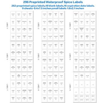 CZZGSM 12 Pcs Glass Spice Jars With 296 Spice Labels Preprinted of White and Black Color- 6oz Thicken(2.4mm) Spice Containers With Bamboo Airtight Lids - Empty Small Herb Seasoning Jars