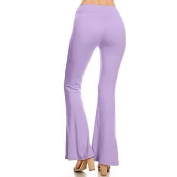 Leggings Depot Women's Wide Leg Palazzo Pants for Casual, Work, Lounge (Lavender, Medium)