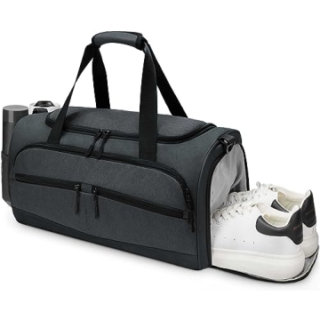 Gym Bag for Men Women, Sports Travel Duffel Bag with Shoes Compartment & Wet Pocket, Waterproof Gym ...