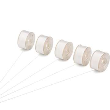 Simthread 144pcs Embroidery Pre-Wound Bobbins Thread, Class 15 Type A Size SA156, Polyester White 60...