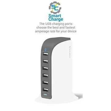 Aduro 40W USB Charging Hub for 6 Devices