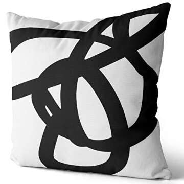 KELEMO Modern Black White Abstract Pillow Covers 20x20