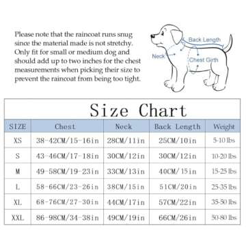 Morezi Waterproof Dog Raincoat for Small Medium Dogs