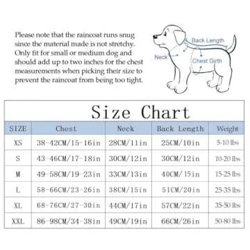 Morezi Waterproof Dog Raincoat for Small Medium Dogs