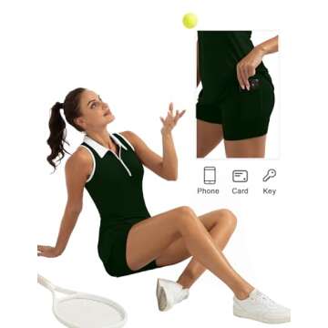 FKEEP Women's Tennis Golf Dress with Shorts and Pocket