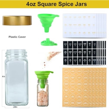 Stylish JARXSUN Spice Jars Set 24Pcs for Your Kitchen