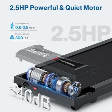 COZYINN Walking Pad with Incline, Under Desk Treadmill for Home Office, 2.5HP 10% Incline Voice Cont...