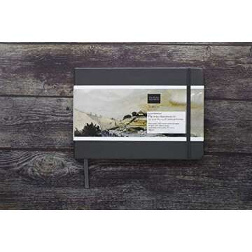 Etchr Perfect Sketchbook - A5 Landscape - Cold Press Mixed Media 100% Cotton Sketchbook - Hardcover Drawing Book - Hardcover Sketchbook 5.8”x8.3" with 44 Pages