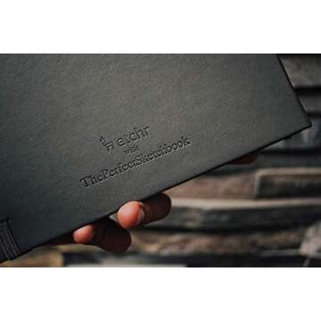 Etchr Perfect Sketchbook - A5 Landscape - Cold Press Mixed Media 100% Cotton Sketchbook - Hardcover Drawing Book - Hardcover Sketchbook 5.8”x8.3" with 44 Pages