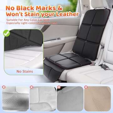 Gimars Car Seat Protector, 2 Pack, Waterproof 600D Fabric Carseat Protector Car Seat Cover for Child Car Seat with Nonslip Backing Mesh Pockets for Baby and Pet SUV Sedan Truck Leather Seats