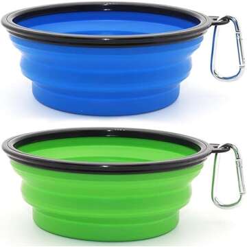 Collapsible Bowls, 2 Pack Water Bowls for Cats Dogs, Portable Pet Feeding Watering Dish for Walking ...