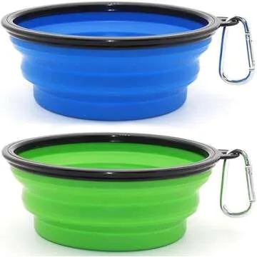 Collapsible Bowls, 2 Pack Water Bowls for Cats Dogs, Portable Pet Feeding Watering Dish for Walking ...