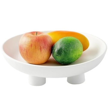 Ceramic Fruit Bowl Ceramic Bowls For Kitchen Counter 10 Inch White Large Decorative Bowls For Modern...