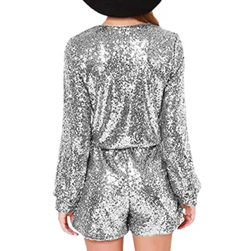 SEMATOMALA Women's Sequin Clubwear Jumpsuit Overall