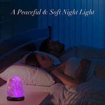 pursalt Himalayan Salt Lamp Night Light, 8 Colors Changing USB Salt Rock Lamp, Mini Small Salt Lamp with Natural Crystal Pink Salt Rock, LED Bulb and Hand Carved Taly Wood Base(1.8lbs & 5.5 inches)