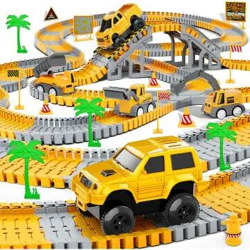 253 PCS Kids Construction Race Tracks Toy Set