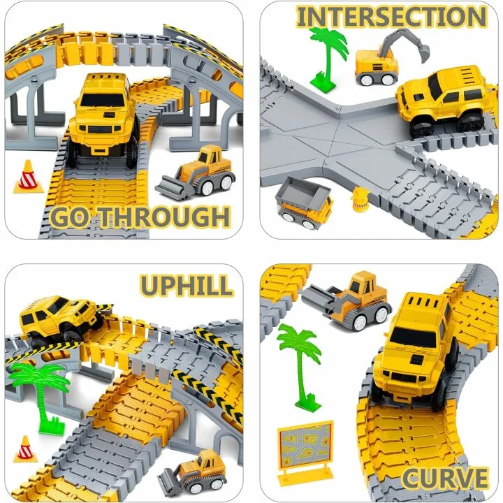 253 PCS Kids Construction Race Tracks Toy Set