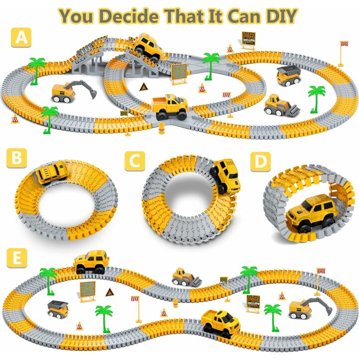 253 PCS Kids Construction Race Tracks Toy Set