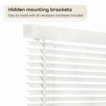 Cordless Light Filtering Mini Blind - 28 Inch Width, 48 Inch Length, 1" Slat Size - Pearl White - Cordless GII Morningstar Horizontal Windows Blinds for Interior by Achim Home Decor