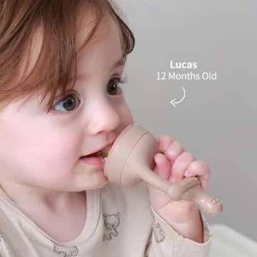 SAMiGO Baby Food Fruit Feeder and Breastmilk Popsicle Mold Set, Silicone Fruit Teether, Food Feeder Pacifier for Teething Relief, Freezer Tray, Baby Feeding Essentials, 4 Months+