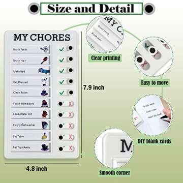 Chore Chart Memo Checklist Board Daily to Do List Planner Check for Kids Adults Multiple Items and F...