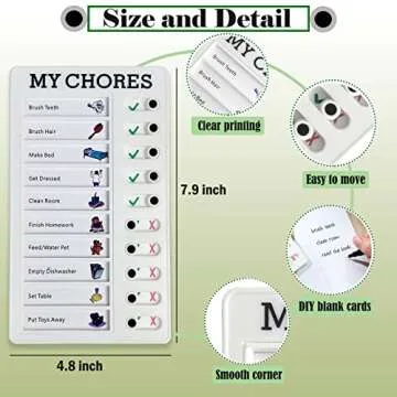 Chore Chart Memo Checklist Board Daily to Do List Planner Check for Kids Adults Multiple Items and F...