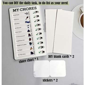 Chore Chart Memo Checklist Board Daily to Do List Planner Check for Kids Adults Multiple Items and Form Good Habit (My Chores)