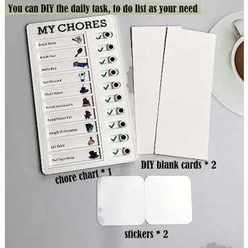 Chore Chart Memo Checklist Board Daily to Do List Planner Check for Kids Adults Multiple Items and Form Good Habit (My Chores)