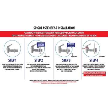 New Wave Enviro Porcelain Dispenser, Classic Blue Stripe Design with Wood Counter Stand Bundle, 2.5 Gallon Capacity with Included BPA Free Spigot and Crock Ring