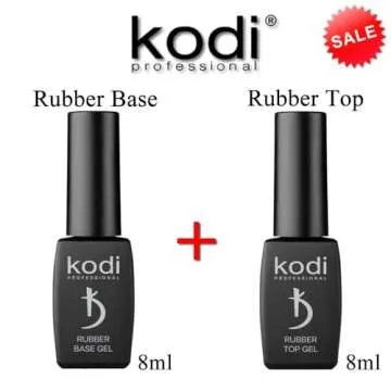 Kodi Professional BEST SET 2in1 Rubber BASE 8ml. (0.27oz) + Rubber TOP 8ml. (0.27oz) Gel LED/UV Nail...