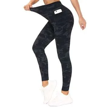 THE GYM PEOPLE Tummy Control Workout Leggings with Pockets High Waist Athletic Yoga Pants for Women Running, Fitness