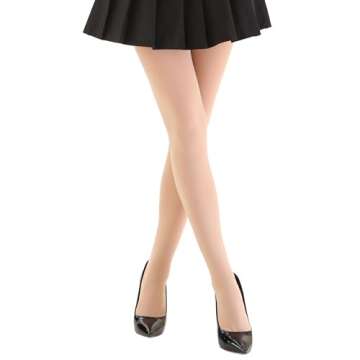 EVERSWE Women's Opaque Fleece Lined Tights, Thermal Tights (Nude,L)