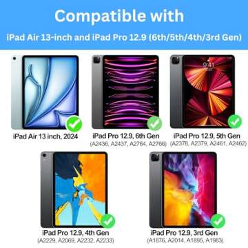 runelk Keyboard Case for iPad Air 13 2024 and iPad Pro 12.9 inch 2022-6th / 2021-5th / 2020-4th / 20...