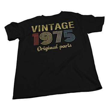 50th Birthday Gift Shirt for Men - Vintage Original Parts 1975 Retro Birthday - 001 - F/Dk. Heather-Sm