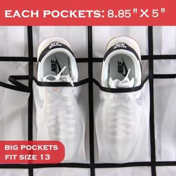 VEEBELL 35 Pocket Over The Door Shoe Organizer for Easy Storage