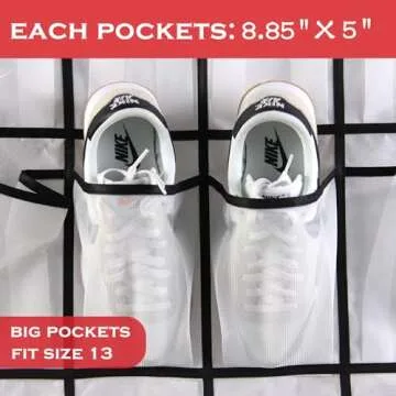 VEEBELL 35 Pocket Over The Door Shoe Organizer for Easy Storage