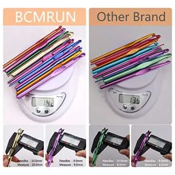 BCMRUN 14 pcs Multicolor Aluminum Crochet Hooks Knitting Needles Craft Yarn 2-10mm …